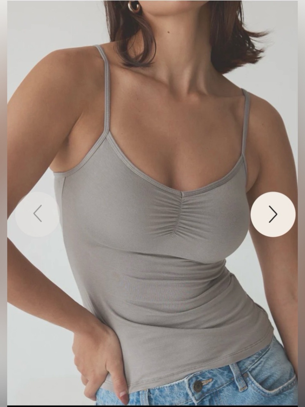 NWT Klassy Network Braless Sweetheart Cami Tank Top ~ Smoke Gray